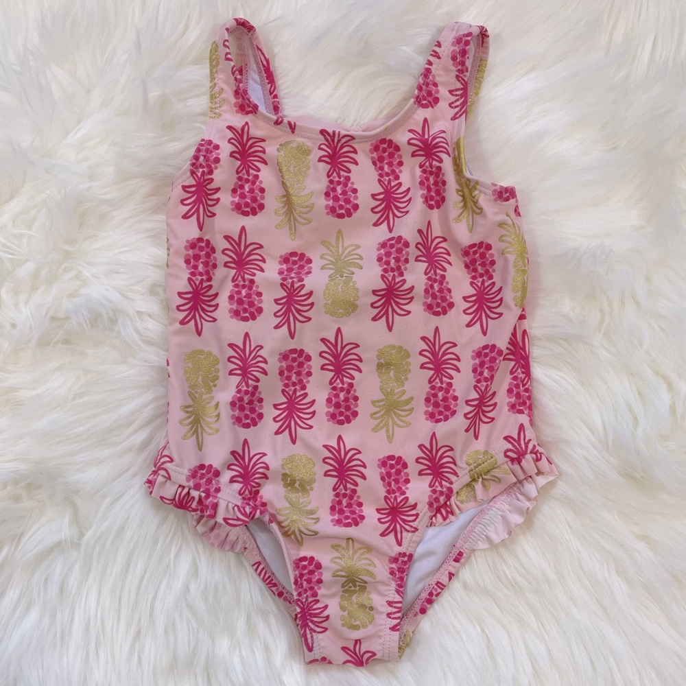 3/$20 Kiko & Max Pink Pineapple Print One Piece Bathing Suit Size 3T